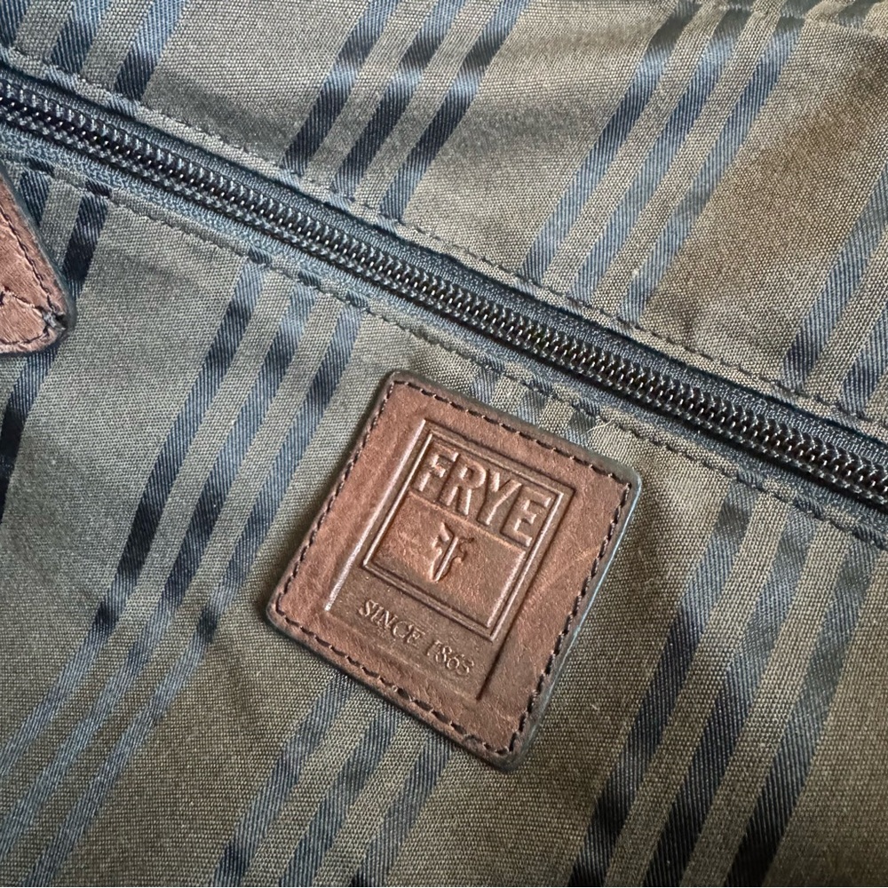 Frye Brown Leather Satchel Bag with Shoulder Strap - Picture 9 of 13